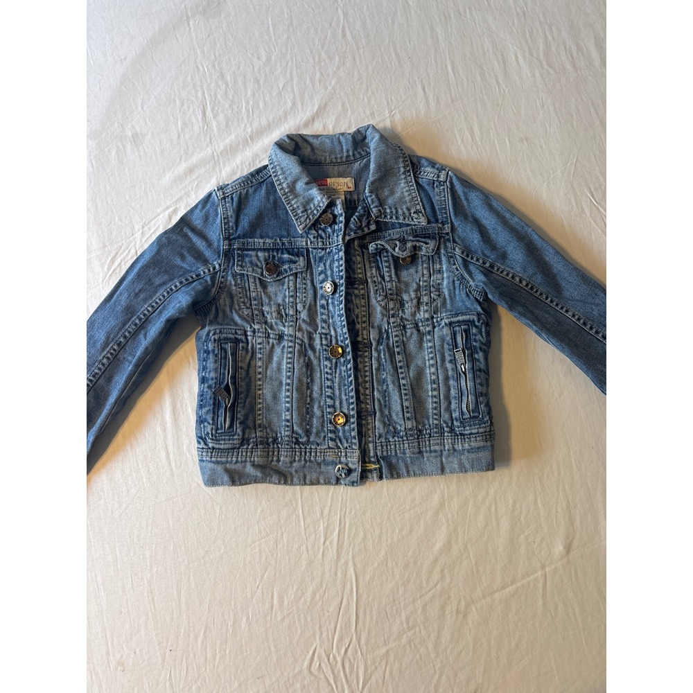 Diesel Orion Denim Jacket Kids XS Blue Good Medium Wash Trucker Zipper Pockets